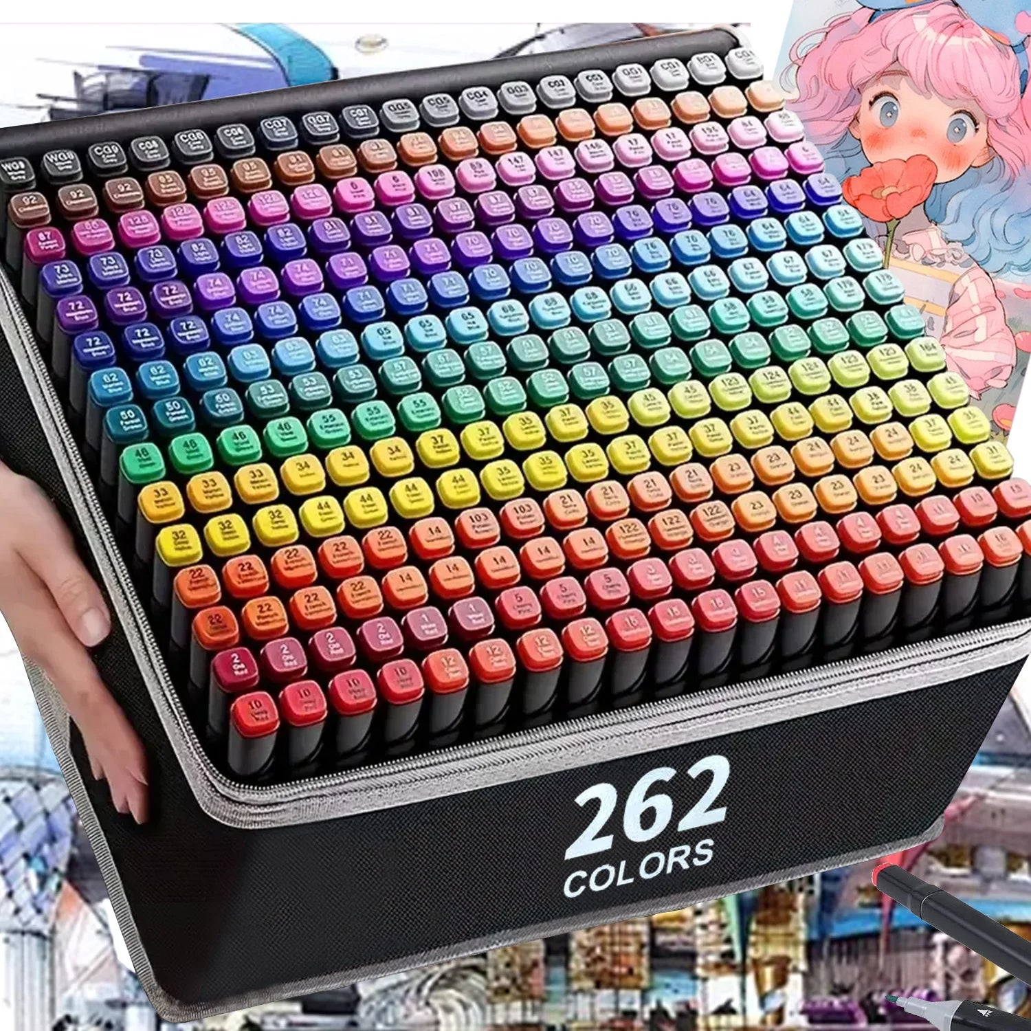KIT DE MARCADORES ARTÍSTICO - EDICIÓN ESTILO BOBBIE [262 COLORES]